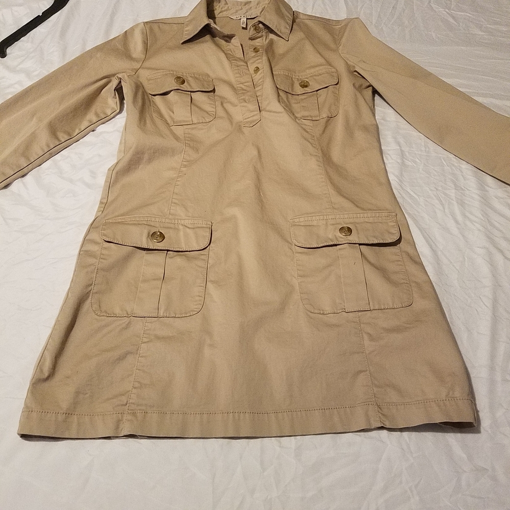 Women size medium tan long sleeve shirt dress